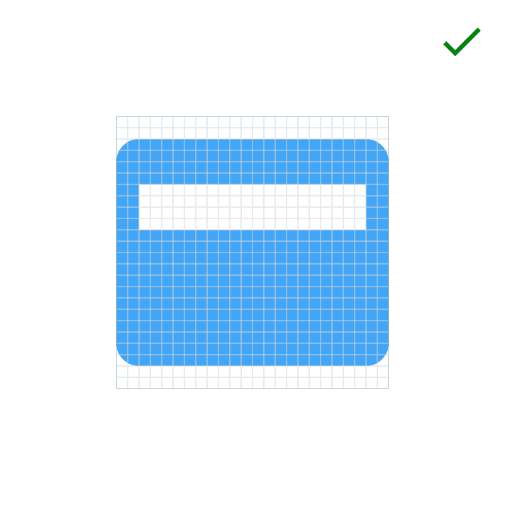 How icons align to the pixel grid